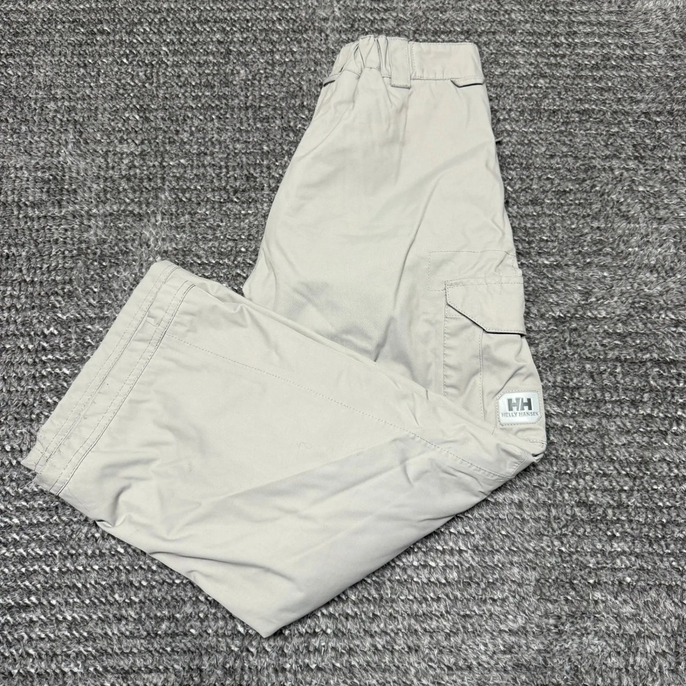 Helly Hansen Youth Helly Tech Ski Snow Pants Cargo Size 10 Tan Waterproof